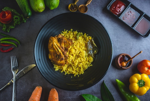 Poulet au citron et riz