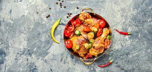 Poulet au four aux légumes