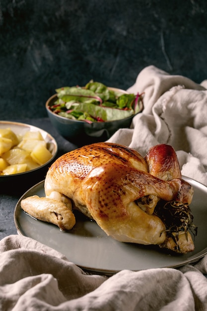 Poulet au four avec pommes de terre