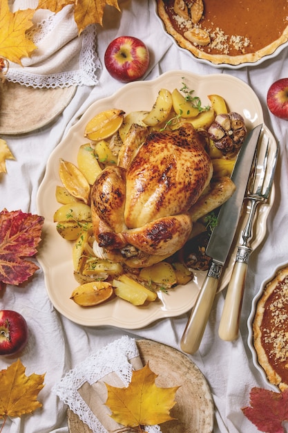 Poulet au four avec pommes de terre