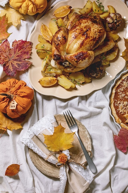 Poulet au four avec pommes de terre