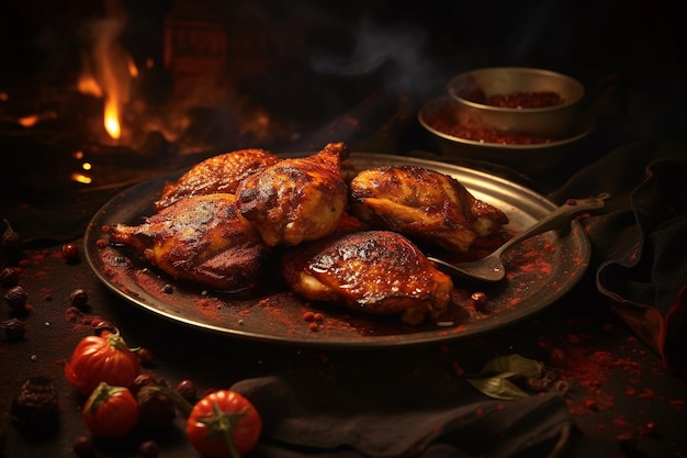 Poulet au paprika fumé grillé