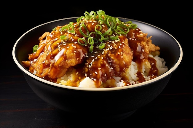 Poulet au teriyaki au soja Tempura Donburi Bliss