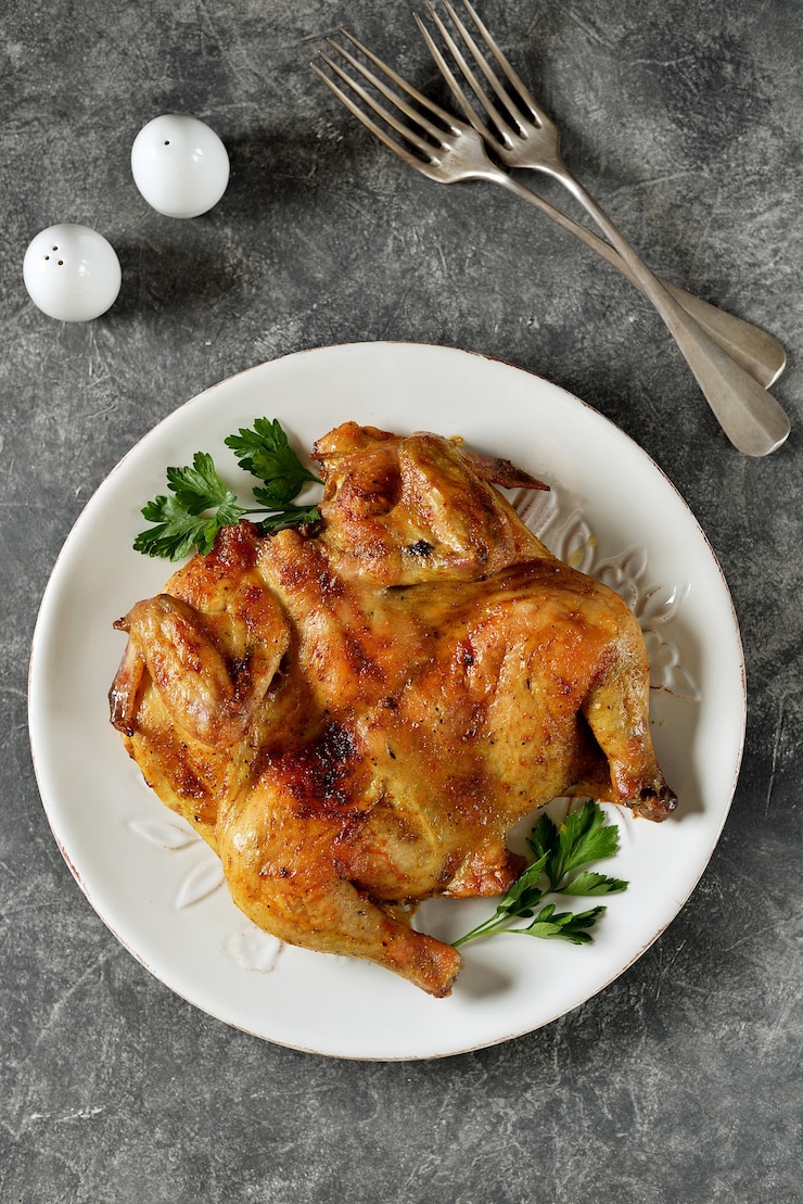 Photo poulet aux épices et à l'ail