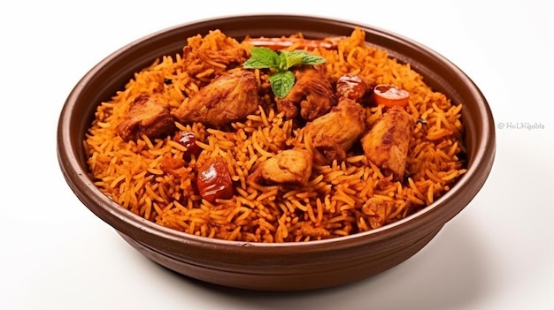 poulet biryani style kerala poulet dhum biriyani fait en utilisant du riz jeera et des épices arrangées dans un