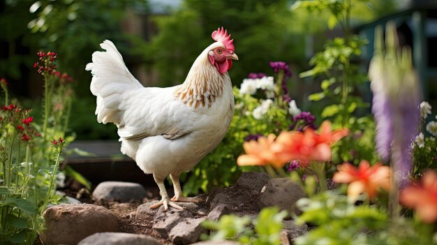 Poulet dans le jardin IA générative