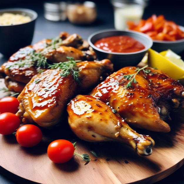 Le poulet est un plat de poulet préparé en torréfiant le poulet Ai Genaret