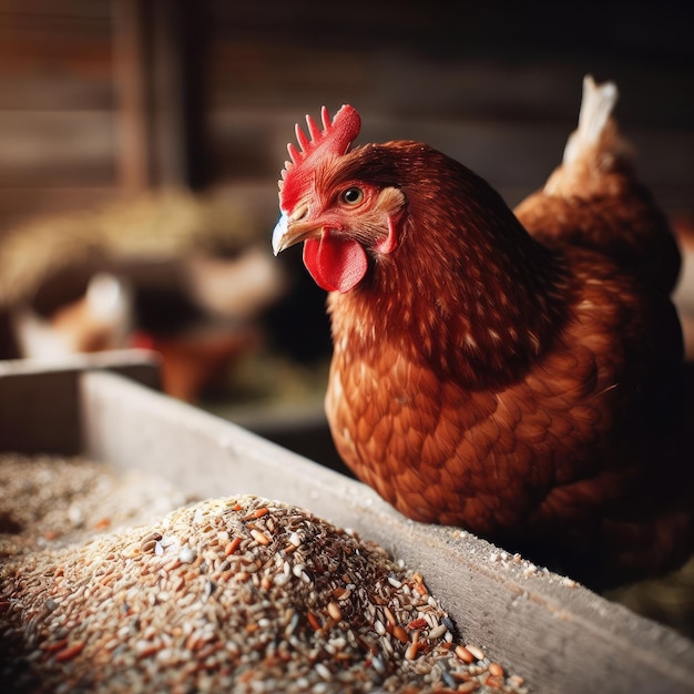 poulet sur fond d'animal d'élevage