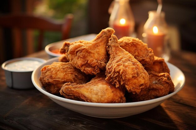 Photo le poulet frit au goût du sud, bliss.