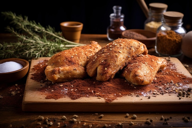 Photo poulet frit cajun avec des épices