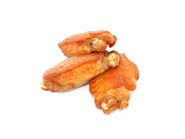 Poulet frit sur fond blanc