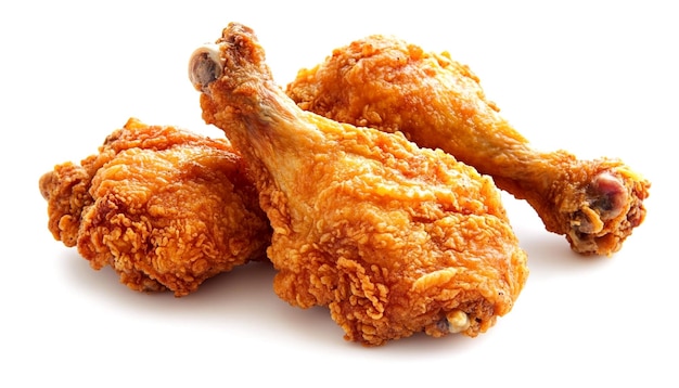 Poulet frit sur un fond blanc