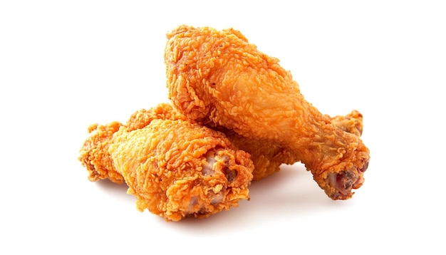 Poulet frit sur un fond blanc