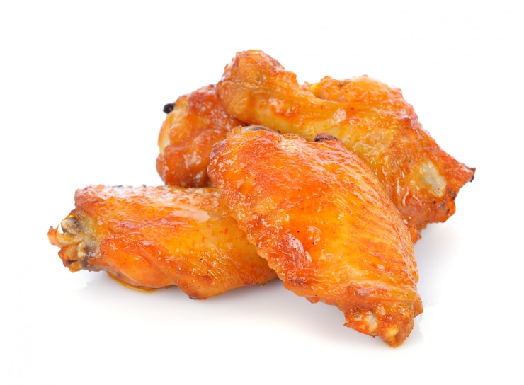 Photo poulet frit isolé sur blanc