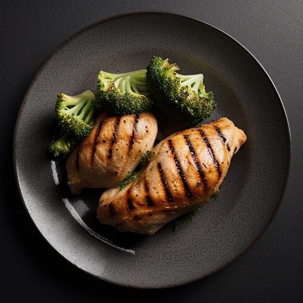 Poulet grillé avec du brocoli