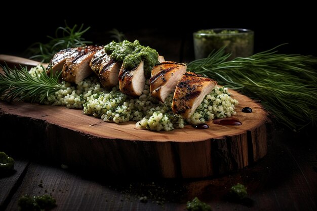 Poulet grillé avec du quinoa Chimichurri