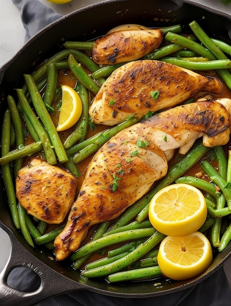 poulet grillé avec des légumes