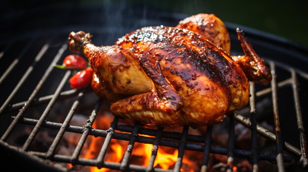 Recette de Poulet grillé sur canette de bière 