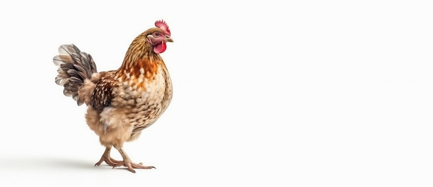 Poulet isolé sur fond blanc Créé Generative AI