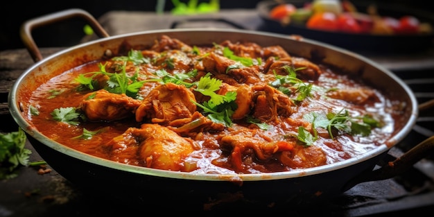 Photo poulet karahi gosht karahi karahi la magie dans une cuisine traditionnelle karahi cuisson du poulet ka