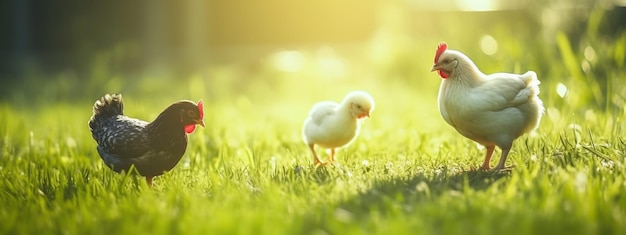 Poulet et poulet à la ferme AI générative
