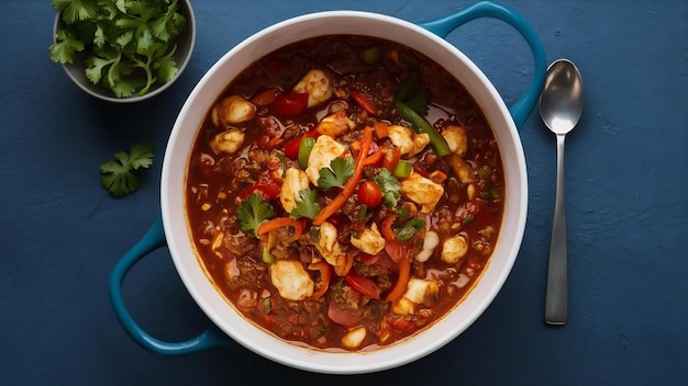 Poulet remué au chili frit avec du poivre, des tomates et des carottes