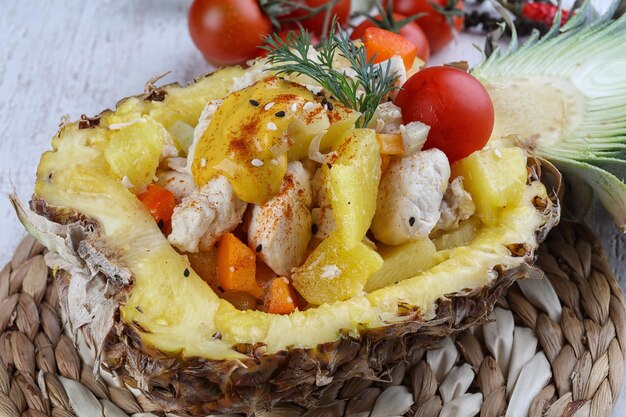 Poulet rôti à l'ananas