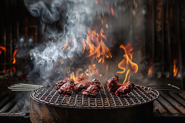 Le poulet tandoori servi dans le cadre d'un barbecue