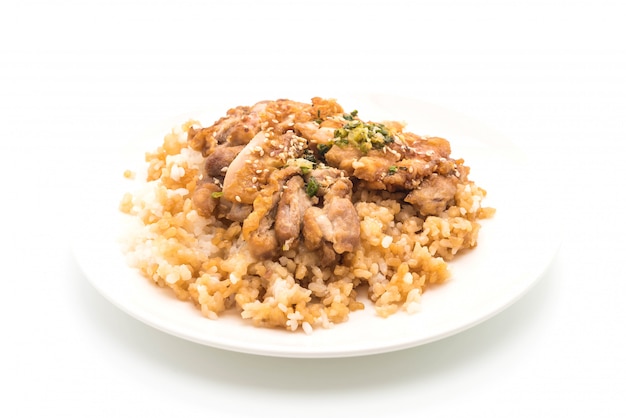 poulet teriyaki sur riz garni