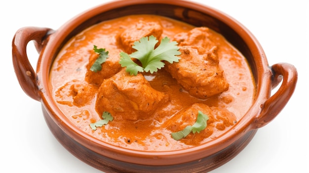 poulet tikka masala isolé sur fond blanc génératif Ai