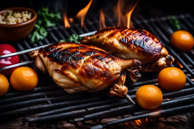 Photo des poulets au barbecue frais grillés gratuitement