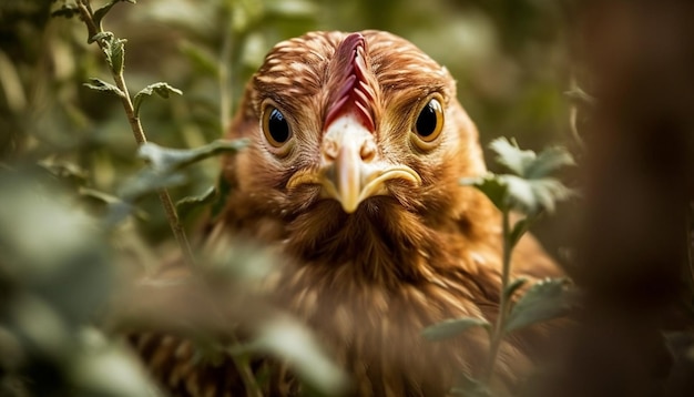 Des poulets en liberté sortent du poulailler générés par l'IA