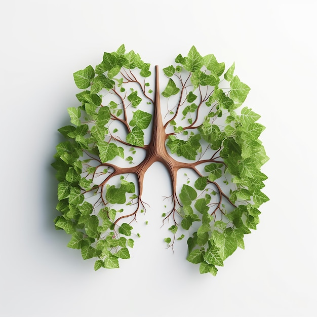 Photo les poumons humains green harmony fabriqués à partir de légumes un produit écologique