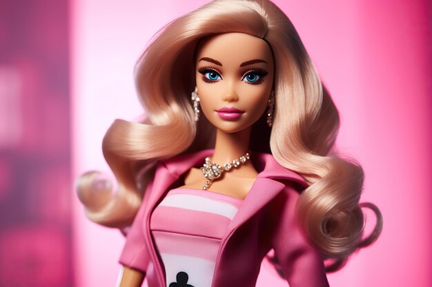 Photo une poupée barbie avec un collier et une croix dessus