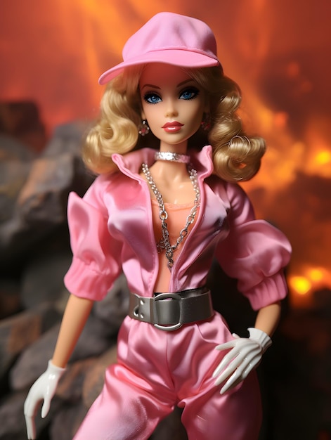 Une poupée Barbie en costume