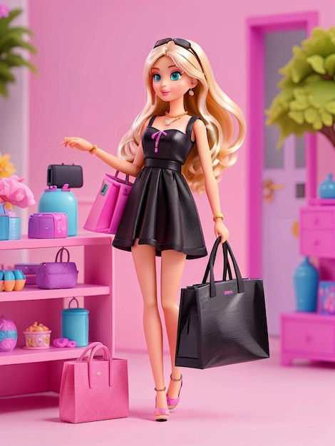 Photo la poupée barbie est à la mode.