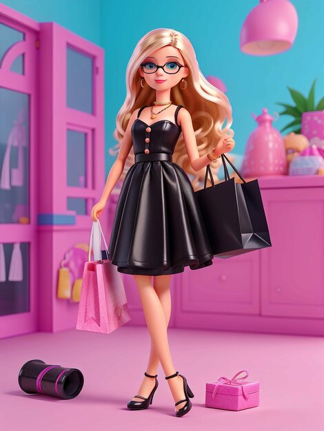 Photo la poupée barbie est à la mode.