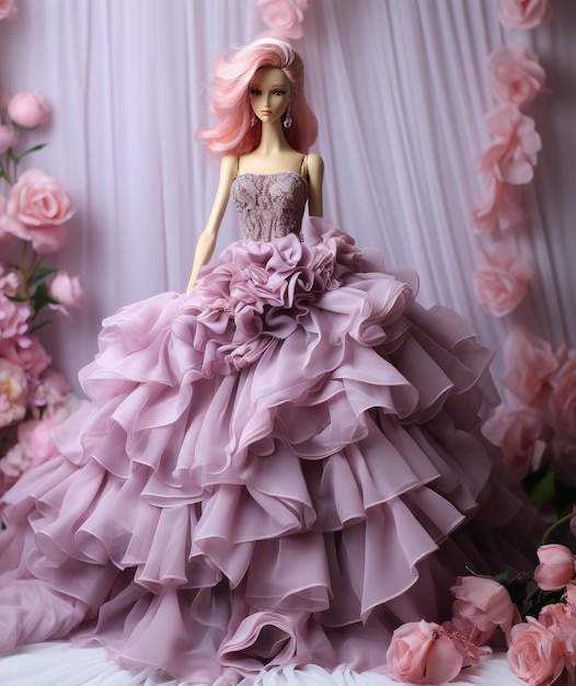 robe de princesse rouge pour barbie  Robe de poupée, Robe de mariée barbie,  Tenues haute couture