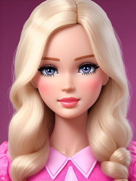 Poupée Barbie avec une robe rose