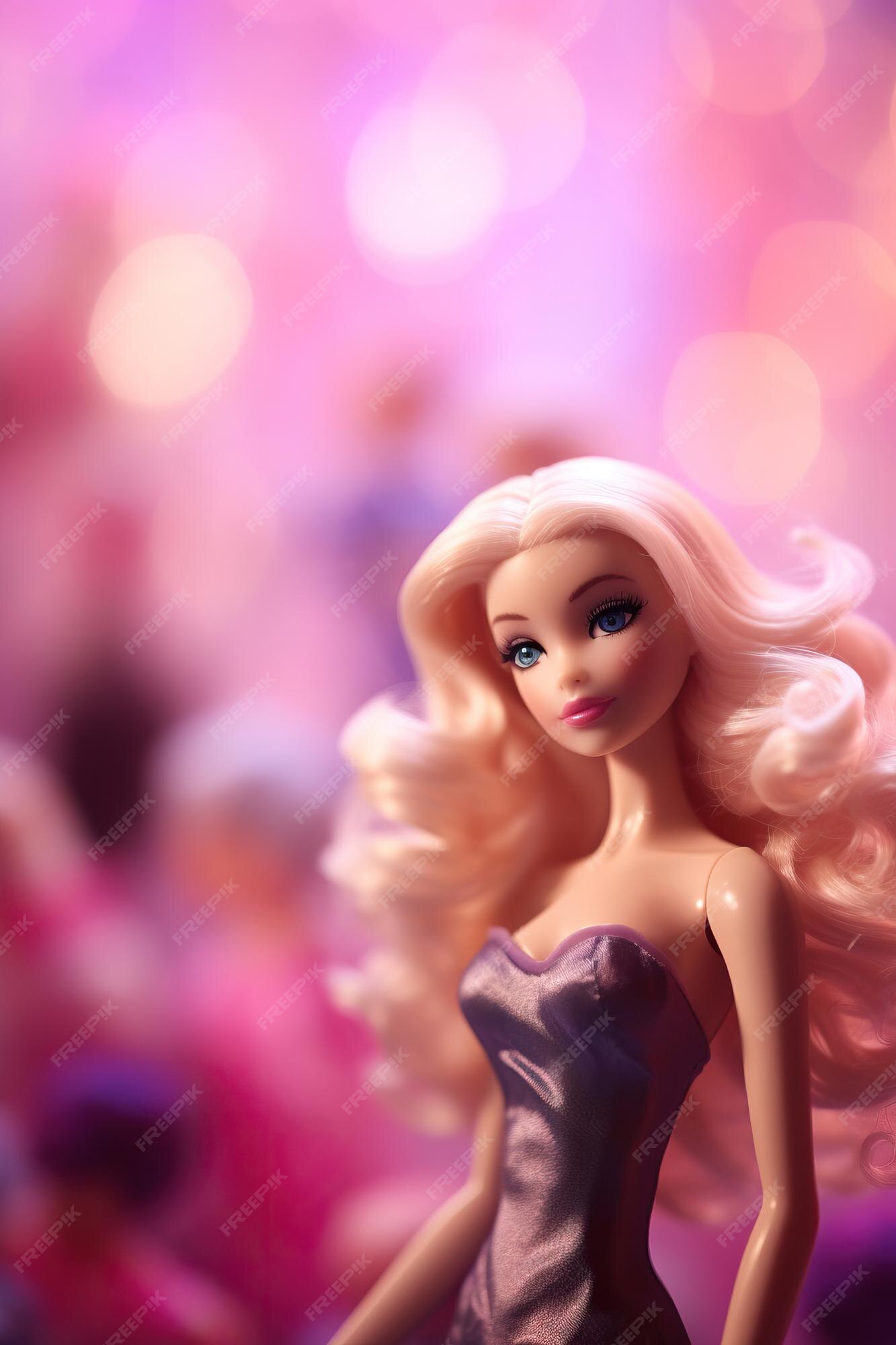 Barbie Fille Avec Une Robe Violette