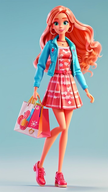 Poupée Barbie en tenue d'été tendance