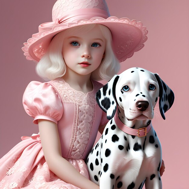 Photo une poupée avec un chien et un chapeau qui dit le chien