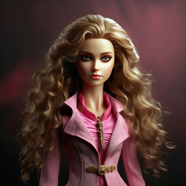 Une poupée dans une veste rose générée par l'IA