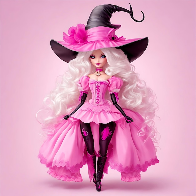 La poupée rose Barbie de l'Halloween a été générée.