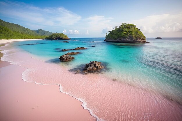 Pour aller à cette plage rose, il faut deux heures de bateau et la traversée se fait depuis le port de Sape Bima.