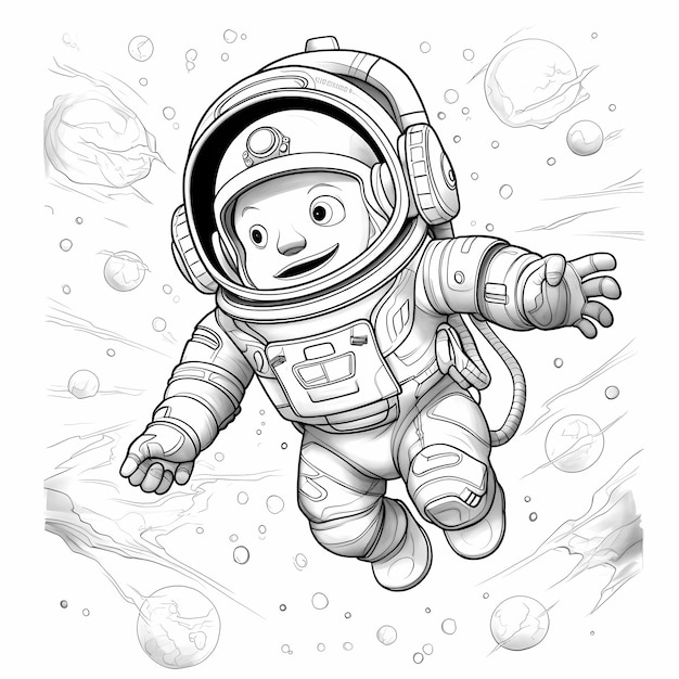 Pour colorier Aventures dans l'espace PixarStyle Astronaute