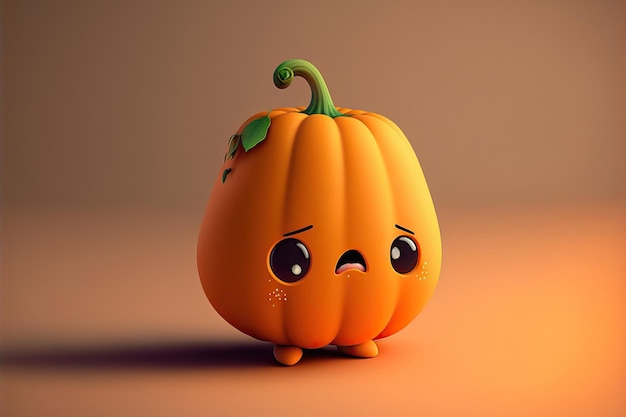 Pour Halloween et d'autres utilisations, une petite citrouille orange avec un design comique