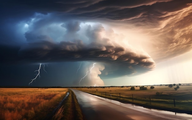 À la poursuite de Thunder Tornado sur la route avec l'IA générative Wide Banner