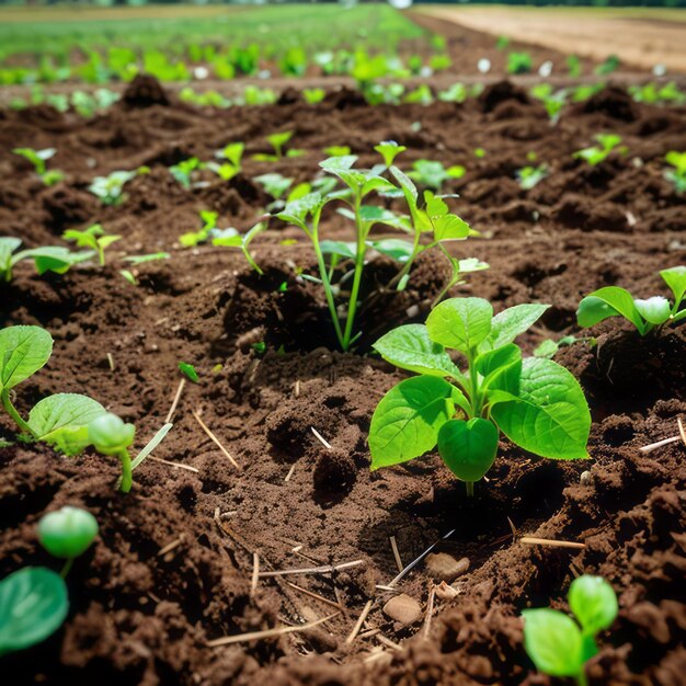 une pousse verte pousse du sol riche qui signifie espoir et croissance