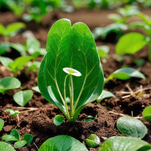 une pousse verte pousse du sol riche qui signifie espoir et croissance